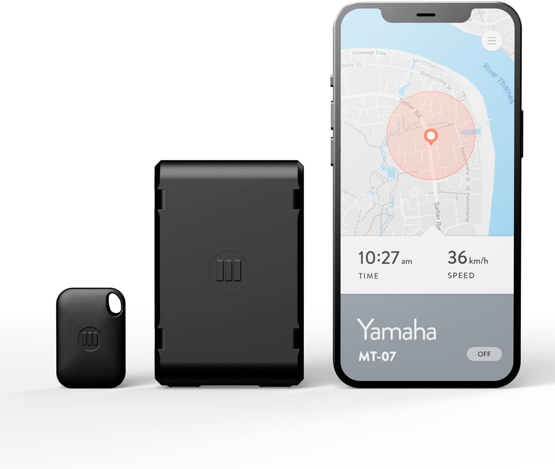 Monimoto Motorcycle Anti-Theft Smart Tracker, Ultra-Small Real Time GPS Transmitter, Phone and Message Alarm, SIM Card Included (Compatible with All Japan Country), Security System, Motorbike Security