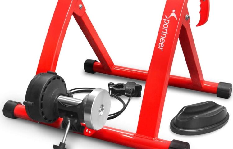 Sportneer 自転車トレーナローラー台 自転車トレーニング 固定式 自転車ローラー 5～6段階負荷調整 マグネット式 26～28インチに対応 サイクルトレーナー 自転車トレーナー 折りたたみ エクササイズ フィットネストレーナー 専用クイックレリーズ/前輪置き付き 静音 日本語と英語説明書付き