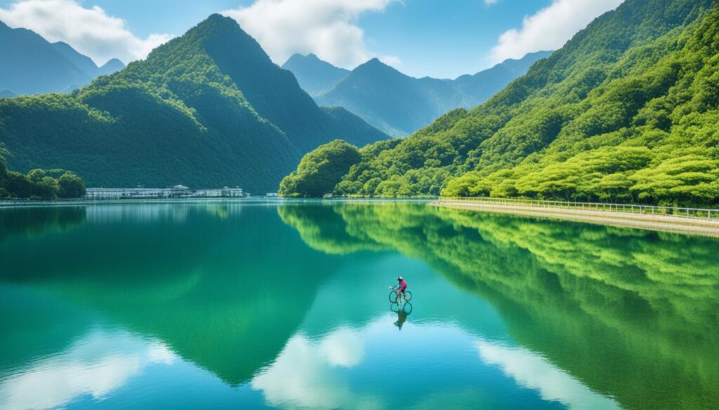 蛭沢湖の美しい風景