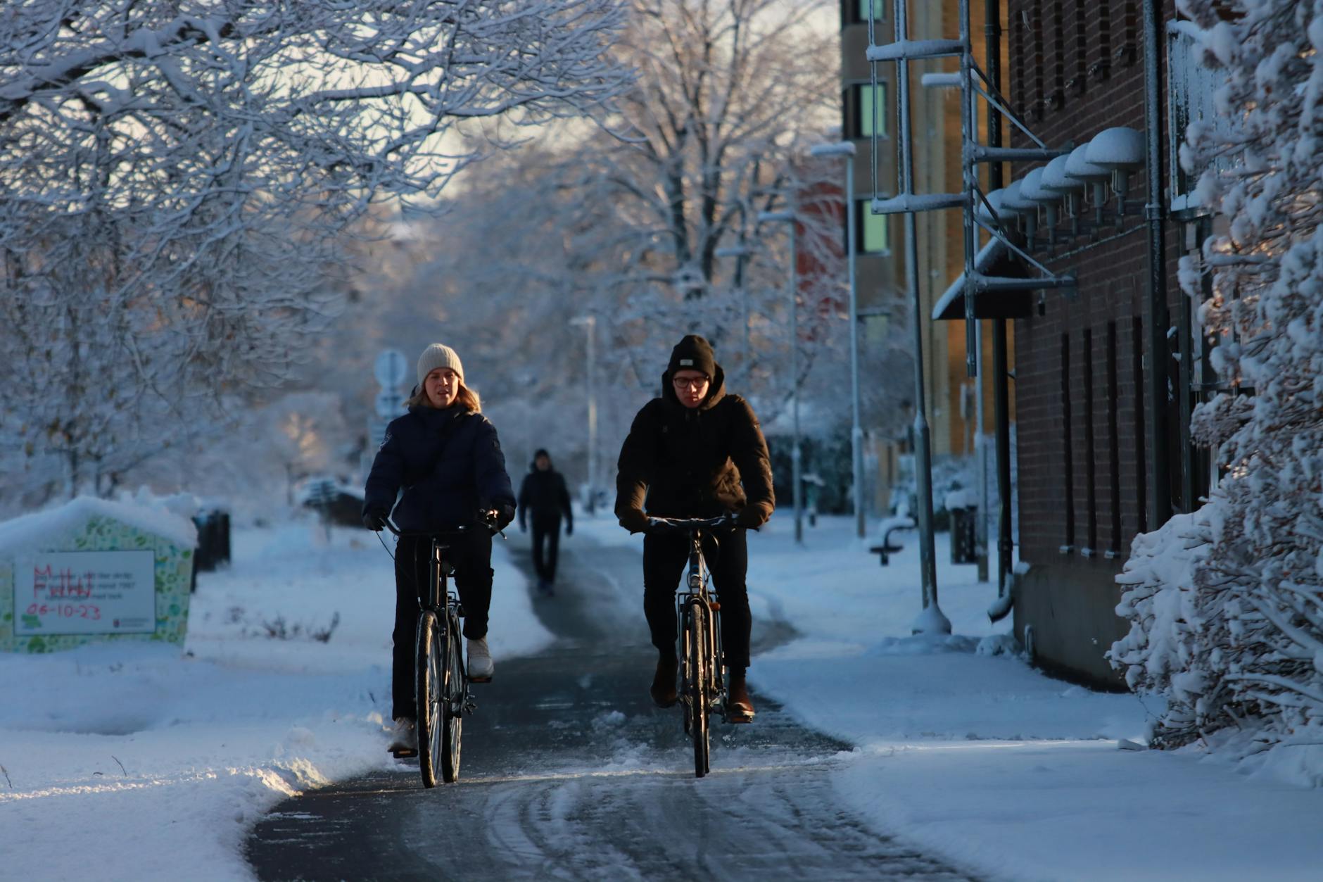 commuting by bicycle in winter